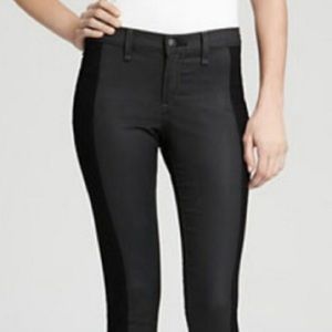 Rag & Bone tuxedo stripe coated skinny jeans